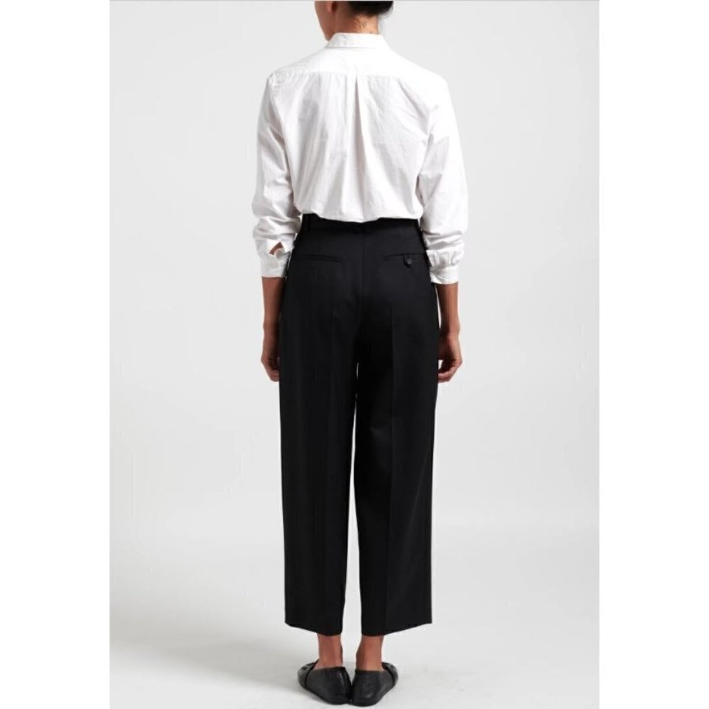 The Row Marian Wool Blend Pleated Front High Rise Wide Leg Pants Black 8 - Picture 12 of 12